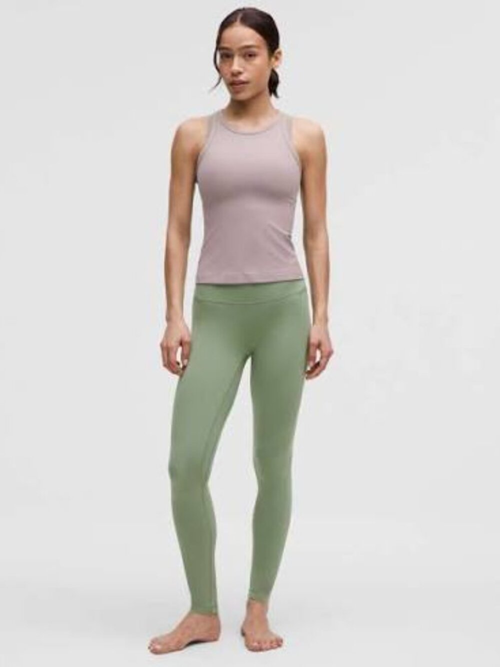 Lululemon Align Waist-Length Racerback Tank Top Mauve Grey Size 10